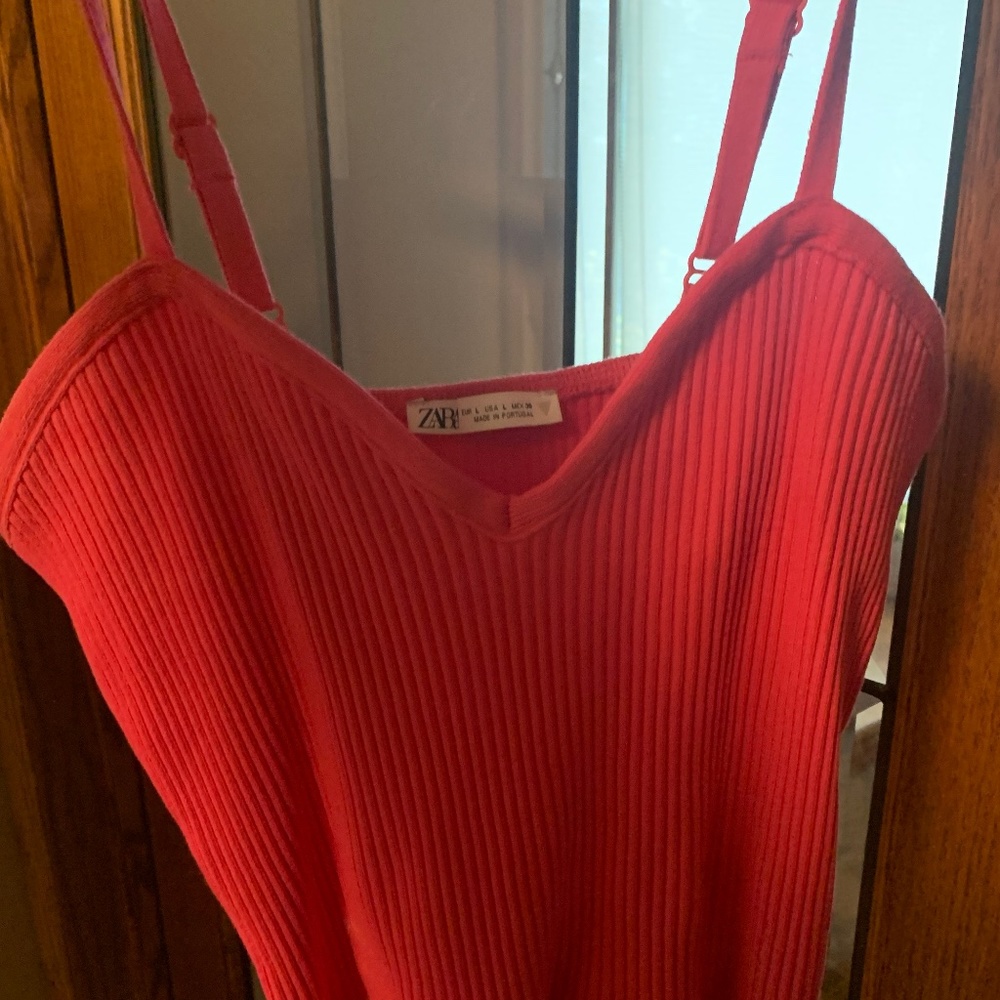 NWOT Zara | HOT Pink Sweetheart Top